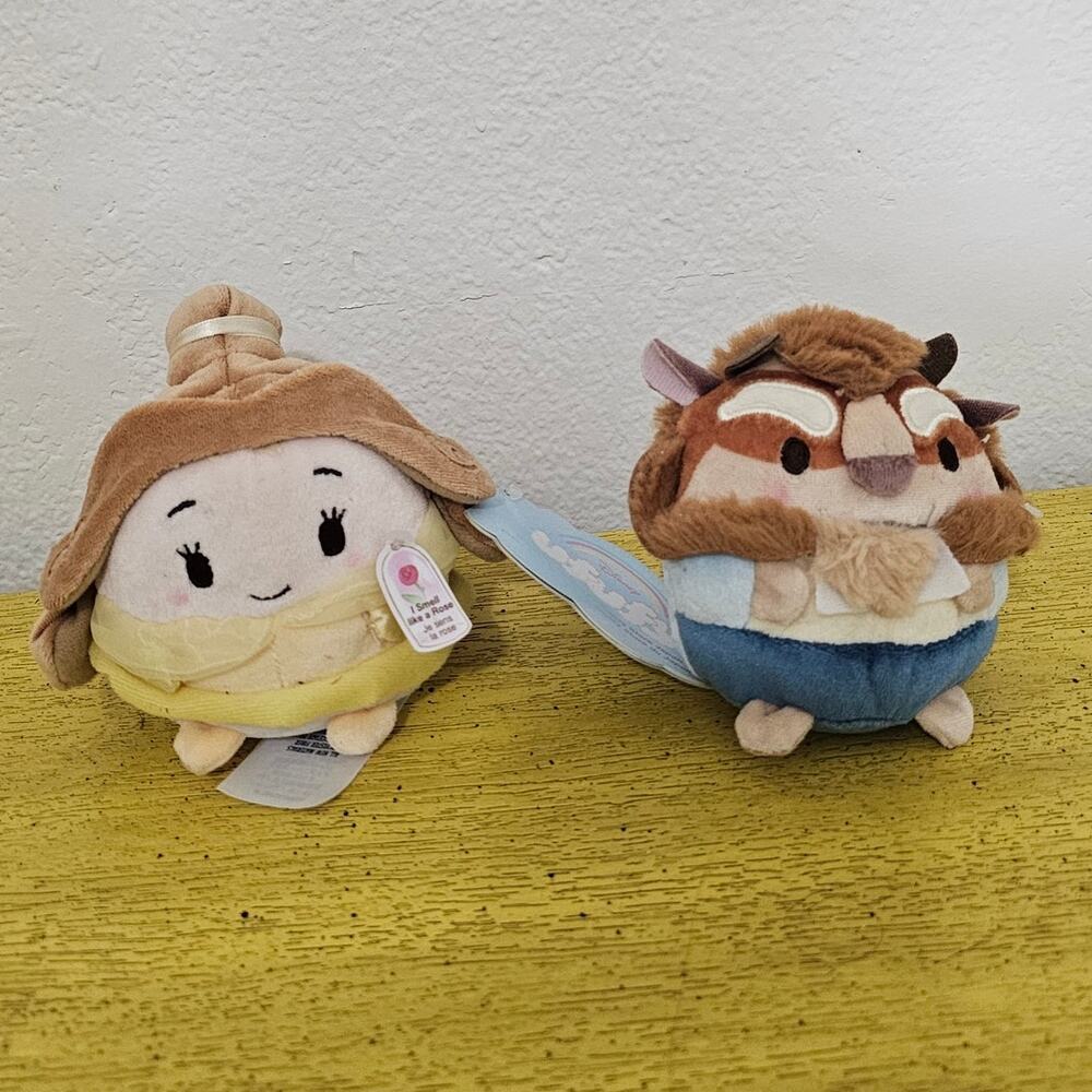 Lot Of 2 Disney Parks Beauty and The Beast Belle Ufufy 4” Plush Toys NEW